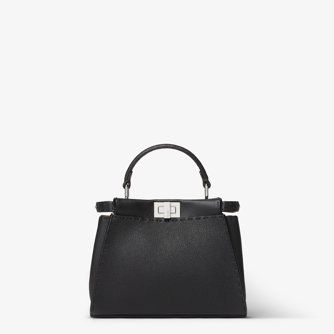 FENDI Peekaboo Mini Black Selleria bag with 1048 hand-sewn topstitches - Image 1